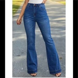 Women high waisted flared jeans
